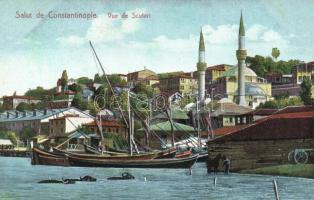 Constantinople harbour with Mosque