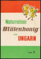 Naturreiner Blütenhonig aus Ungarn / Magyar méz, német nyelvű reklám kisplakát, középen hajtott, 20,5x14 cm