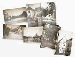 1928-1929 Kőszegi életképek, utcaképek, épületek, 34 db fotó, 4×6,5 cm