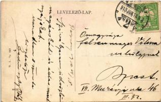 1910 Pozsony, Pressburg, Bratislava; Stefánia út, villamos a Vitéz utca felé, Wendler G. sütőháza, ü...