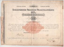 Budapest 1904-1906. "Kisbirtokosok Országos Földhitelintézete" 4 1/2%-os záloglevele (2x),...
