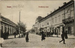 1915 Lugos, Lugoj; Széchenyi utca, Üvegudvar, Singer varrógép és Hecker János üzlete. Nagel Sándor kiadása / street, shops (EK)