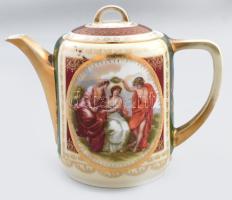 Royal Austria antik mintás porcelán teás kanna. Részben kézzel festett, kopott. jelzett 18 cm