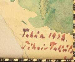 Tibai Takáts Jenő (1876-1943): Tabáni utca, 1930 körül. Akvarell, papír, jelezve jobbra lent. Dekora...