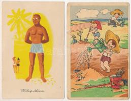 15 db MODERN magyar retro grafikai képeslap vegyes minőségben. Képzőművészeti Alap / 15 modern Hunga...