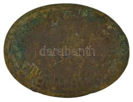 ~1910. "Fuchs Hermann" borkereskedő 20 literről szóló sárgaréz bárcája (40x30mm) T:XF,VF p...