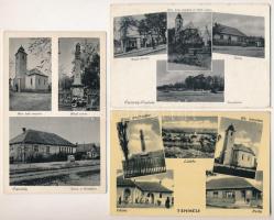 Tápiósüly (Sülysáp), posta, iskola, vasútállomás, Hősök emlékműve, Leventetábor - 3 db régi képeslap