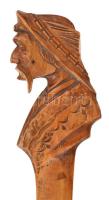 Szervátiusz Jenő (1903-1984): Magyar vezért ábrázoló levélbontó. Faragott fa, jelzett, 23 cm