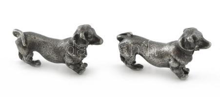 2 db kis fém tacskó figura. 6 cm