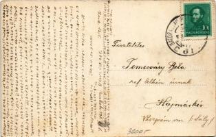 1938 Miskolc, Részlet a minorita templommal + titkosírás