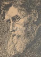 Csapó Márton (1889-?): Portré, 1906.Ceruza, papír, jelzett. Üvegezett fakeretben. 18x12 cm