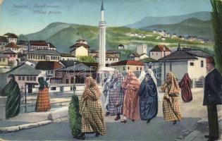 Bosnian street view with ladies