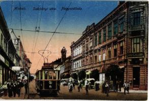1948 Miskolc, Széchenyi utca, Nagyszálloda, villamos, üzletek (EB)