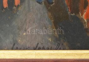 Incze János (1912-1999): Utcakép. Olaj, karton. Jelezve középen lent, kép hátlapján számozva, 37x26 ...