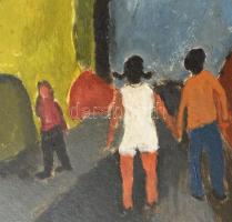 Incze János (1912-1999): Utcakép. Olaj, karton. Jelezve középen lent, kép hátlapján számozva, 37x26 ...