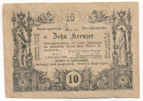 1860. 10kr "B" T:F tűlyuk Hungary 1860. 10 Kreuzer "B" C:F pin holes  Adamo G92