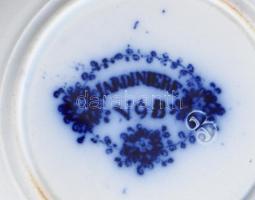 cca 1860-1880 4 darab Villeroy & Boch Jardiniere India Flow Blue virágoskert mintás tálka. Jelzé...