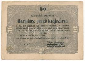 1849. 30kr "Kossuth bankó" T:F kis folt Adamo G103