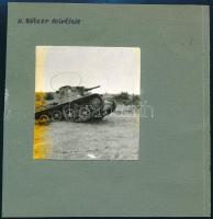 cca 1940 A magyar fejlesztésű Toldi harckocsi terepen, Rötzer Henrik felvétele, kartonra ragasztott fotó, 7×6,5 cm