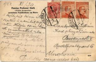 1922 Lovran, Lovrana, Laurana; Pension Prof. Stark Villa Jeanette vornehmes Familienhaus am Meere (E...