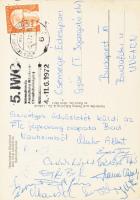 1972 FTC jégkorong csapatának tagjai által aláírt képeslap Nauheimből