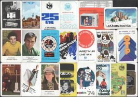 cca 1970-1980 Vegyes kártyanaptár tétel, 22 db