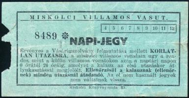 Miskolci Villamos Vasút napijegy