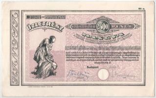 Budapest 1941. "Hangya Termelő-Értékesítő és Fogyasztási Szövetkezet" üzletrésze 500P-ről,...