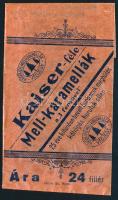 Kaiser mellkaramellák reklámtasak