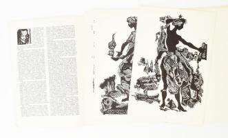 Kopasz Márta (1911-2011): Kopasz Márta metszetei. Linómetszetekkel ( 16 db), jelzettek, , 33×22 cm