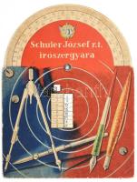 Schuler József Rt. írószergyára forgatható kétoldalas, szögmérős, vonalzós órarendje