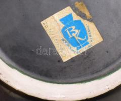 Bodrogkeresztúri kerámia fali dísztál. Jelzett, hibátlan 27,5 cm