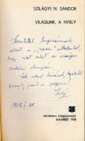 Szilágyi N. Sándor: Világunk, a nyelv. Bukarest, 1978, Kriterion. Első kiadás! Kiadói papírkötés, en...