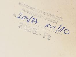 Szász Endre (1926-2003): Szürrealisztikus hölgy. Színes szitanyomat, papír, jelzett, számozott (57/1...