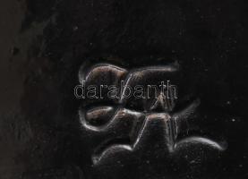 FA jelzéssel: tigris mázas tálka. Kézzel festett, jelzett, hibátlan 12x21 cm