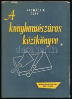 A konyhamészáros kézikönyve. Összeáll.: Proháczik János és Csáki József. (Bp., 1959), Közgazdasági és Jogi Könyvkiadó. Fekete-fehér képekkel illusztrálva. Kiadói egészvászon-kötés, kissé sérült kiadói papír védőborítóban. Megjelent 5100 példányban.