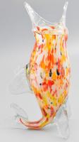 Üveg hal. Muranoi nagy méretű, anyagában színezett 45 cm kis sérüléssel a száján