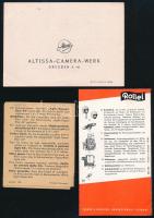 Fényképezőgép ismertetők, Agfa Box-Cadet, Altissa, stb., 3 db