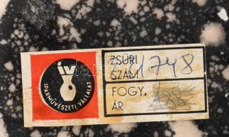 Erdélyi István: Iparművész kerámia váza retro plasztikus mázzal. Kézzel festett, jelzett, hibátlan d...