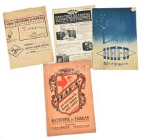 HAFA fényképészeti árjegyzék, 3 db + boríték