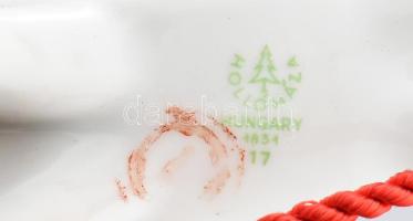 Hollóházi kulacs Győr látképével, Matricás, jelzett, hibátlan 17 cm