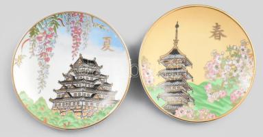 2 db Shibata japán tálka. Matricás, jelzett, hibátlan d: 10,5 cm