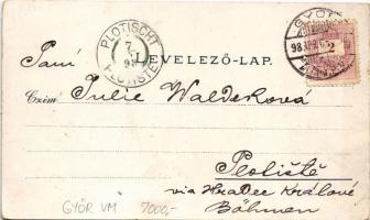 Győr, Karmeliták bérháza, Püspökvár, Rába folyó, evezősök csónakban, Baross út, Széchenyi tér, Polgá...