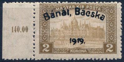 Bánát-Bácska 1919 Parlament 2K Bodor vizsgálójellel