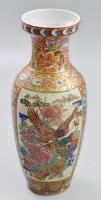 Japán porcelán váza, zománcfestéssel, jelzés nélkül, hibátlan, m: 30 cm