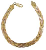 Ezüst(Ag) fonott karkötő, jelzett, h: 18 cm, nettó: 6,7 g