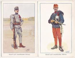 Honvédség Története 1868-1918 - 20 db régi magyar katonai képeslap Garay szignóval / 20 pre-1945 Hun...