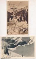 2 db RÉGI téli sport képeslap a Lengyel Tátrából / 2 pre-1945 winter sport postcards from the Polish Tatras