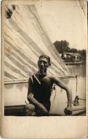 1922 Siófok, vitorlázás a Balatonon. photo (fa)