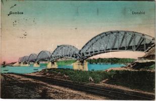 1917 Gombos, Bogojeva; Duna híd, iparvasút. Tippl Józsefné / Danube bridge, industrial railway (EK)